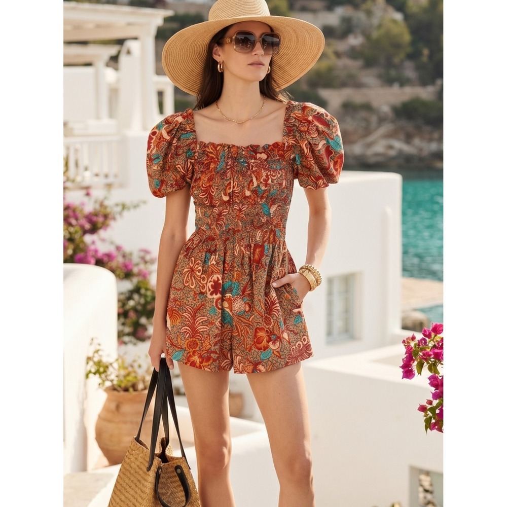 Ulla Johnson Arlo Playsuit Floral Cotton Poplin Romper Primrose NWT 8 12 $390